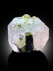 Pink Morganite with Green Tourmalines, Morganite Specimen, Morganite Crystal, Tourmaline Crystal, Mineral Specimen, Raw Gemstone, 87 gram