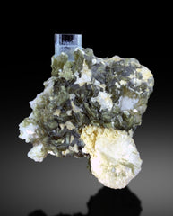 Transparent Blue Color Aquamarine Crystal with Star Mica, Aquamarine Specimen, Aquamarine from Shigar valley Skardu Pakistan - 408 gram