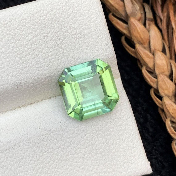 Mint Green Tourmaline Stone For Ring Making, Loose Tourmaline Cut Stone, Faceted Tourmaline Gemstone, Natural Tourmaline Ring Stone, 2.5 CT