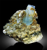 Aquamarine Crystals with Muscovite Mica, Terminated Aquamarine Crystals, Aquamarine Cluster, Aquamarine Crystals, Mineral Specimen, 1033 g