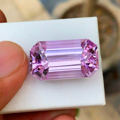 Lilac Kunzite Gemstone, Natural Kunzite Jewelry Stone, Emerald Cut Kunzite