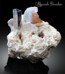 Morganite with Kunzite and Albite Specimen, Kunzite Crystal, Natural Kunzite, Fine Minerals, Kunzite Specimen from Afghanistan, 260 g