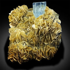 Natural Blue Color Aquamarine Crystal with Muscovite Mica, Aquamarine Specimen, Aquamarine from Gilgit Baltistan Pakistan - 1100 gram