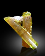 Twinned Watermelon Tourmaline Crystals with Lepidolite, Paproke Tourmaline, Raw Mineral, Tourmaline Specimen - 16 gram