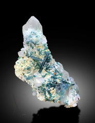 Natural Indicolite Blue Tourmaline Cluster with Morganites and Quartz, Tourmaline Specimen, Tourmaline from Afghanistan - 898 gram