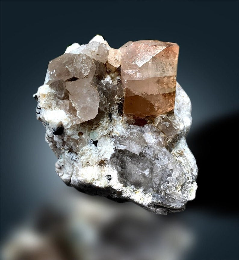 Natural Topaz Crystal with Fluorite and Quartz, Fine Mineral, Combo Specimen, Display Specimen, from Skardu Pakistan - 1444 g