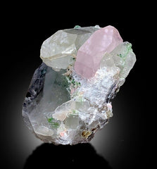 Pink Morganite with Tourmalines and Quartz Specimen from Afghanistan, 378 gram