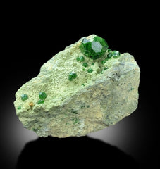 Demantoid Garnet, Green Garnet, Garnet Crystals, Demantoid Garnet Specimen, Crystal Cluster, Mineral Specimen, Garnet on matrix, 228 gram