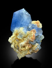 Celestine Crystals with Calcite Mineral Specimen from Afghanistan - 95 gram