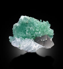 Green Tourmaline Crystals Cluster With Morganite and Cleavelandite Albite Mineral Specimen From Afghanistan - 148 gram