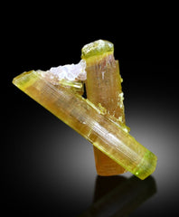 Twinned Watermelon Tourmaline Crystals with Lepidolite, Paproke Tourmaline, Raw Mineral, Tourmaline Specimen - 16 gram