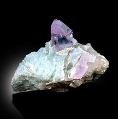 Pink Kunzite Specimen, Pink Kunzite crystal with Quartz and Cleavlandite Albite, Natural Kunzite, Raw Kunzite, Chakra stone, 458 g