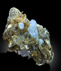 Aquamarine Crystals with Muscovite Mica, Aquamarine Cluster, Crystal Cluster, Aquamarine Specimen, Mineral Specimen, Raw Aquamarine,580 gram