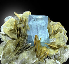 Aquamarine Specimen | Aquamarine Crystals Cluster | Aquamarine stone | Aquamarine for sale | Fine Mineral Specimen | Muscovite Mica | 246 g