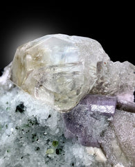 Morganite Specimen, Natural Morganite Crystal with Purple Apatite and Mica, Tourmalines and Albite Mineral Specimen from Afghanistan, 415 g