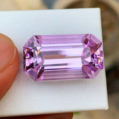 Lilac Kunzite Gemstone, Natural Kunzite Jewelry Stone, Emerald Cut Kunzite