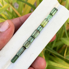 Mint Green Tourmaline Loose Gemstone Set, Emerald Cut Tourmalines For Bracelet Jewelry, Natural Tourmaline for October Birthstone, 11 CT