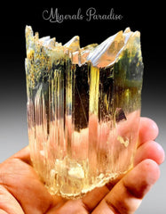 Natural Yellow Kunzite, Triphane Kunzite Crystal with Complex Terminations - 234 Gram