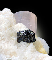 Natural Pink Color Morganite Crystal with Rare Tantalite and Feldspar, Morganite Specimen, Morganite from Skardu Pakistan - 452 gram