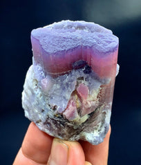 Natural Blue Cap Pink Tourmaline with Blue Mica, Crystal Specimen, Tourmaline Crystal from Badakhshan Afghanistan - 155 gram