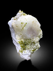 Natural Green Color Tourmaline Crystals with Pollucite, Raw Mineral, Tourmaline Specimen from Chapu Mine Skardu Pakistan - 628 gram