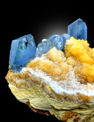 Terminated Blue Celestine Crystals With Calcite Mineral Specimen From Baghdis, Afghanistan - 89 gram
