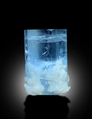 Natural Terminated Sky Blue Aquamarine With Albite From Shigar Valley SKardu Pakistan - 54 gram