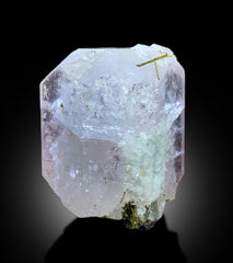 AquaMorganite Crystal, Green Tourmalines, Morganite var Aquamarine Crystal, Pink Morganite Specimen, bicolor Beryl, Mineral Specimen, 64 g