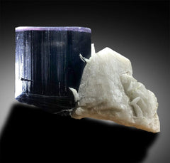 Purple Cap Tourmaline with Smoky Quartz Feldspar and Albite Specimen from Paprok Afghanistan - 440 g , 112*63 mm