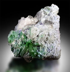 Tourmaline Crystals with Pollucite Lepidolite and Albite, Pollucite Crystal, Green Tourmaline Crystals, Combo Mineral, Rare Specimen 1089g