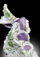 Pink Kunzite With Green Tourmline Crystals Cluster on Matrix Mineral Specimen From Afghanistan - 354 gram