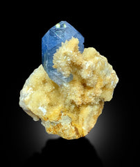 Terminated Blue Celestine Crystal with Calcite Mineral Specimen From Afghanistan - 72 gram