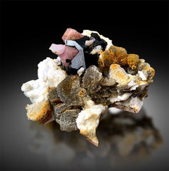 Pink Apatite Crystals with Tantalite , Schorl and Albite Mineral Specimen from Skardu Pakistan, 349 g, 92*82 mm