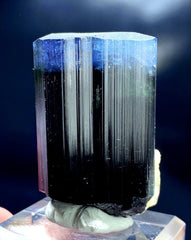 Natural Blue Cap Tourmaline Crystal with Smoky Quartz, Terminated Crystal, Raw Mineral, Tourmaline from Paproke Afghanistan - 91 gram
