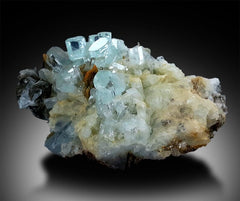 Natural Aquamarine Crystals, Aquamarine Cluster, Aquamarine Specimen, Mineral Specimen from Gilgit Pakistan, 324 g , 109*76*47 mm