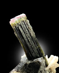 Natural Tricolor Tourmaline with Smoky Quartz and Cleavelandite Albite, Tourmaline Specimen from Astak Nala Mine Skardu Pakistan - 94 gram