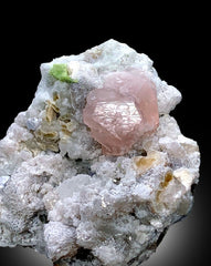 Natural Terminated Pink Color Morganite with Green Apatite and Lepidolite Mineral Specimen from Dara e Peach Afghanistan - 810 gram