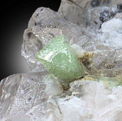 Green Herderite With Schorl and Quartz Specimen From Skardu Pakistan - 79 gram