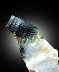 Natural Blue Cap Tourmaline Crystals with Albite, Tourmaline Specimen, Raw Mineral, Paproke Tourmaline, Crystal Specimen - 93 gram