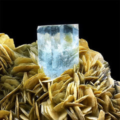 Natural Blue Color Aquamarine Crystal with Muscovite Mica, Aquamarine Specimen, Aquamarine from Gilgit Baltistan Pakistan - 1100 gram