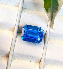 Emerald Cut Santa Maria Color Natural Aquamarine Gemstone, Blue Aquamarine, Aquamarine Gift 7.50 cts