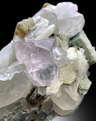 Pink Morganite Crystal with Quartz Cluster on matrix from Skardu Pakistan, 619 gram