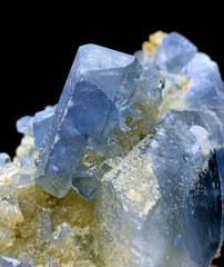 Natural Blue Color Celetine Crystals Cluster, Celestine with Yellow Calcite, Celestine Specimen, Celestine from Baghdis, Afghanistan, 396 g