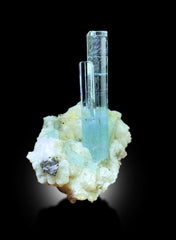 Aquamarine Crystals with Schorl on matrix from Shigar Valley Skardu Pakistan, 35 gram