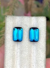 Tourmaline Perfect Pair 7 CT, Exceptional Ink Blue Tourmaline Perfect Pair