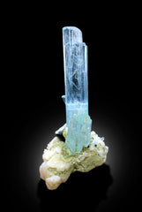 Sky Blue Aquamarine Crystals With Schorl and Albite, Mineral Specimen, Aquamarine Cluster, Aquamarine From Shigar Valley Pakistan - 22 gram