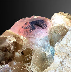 Pink Morganite Crystal with Smoky Quartz & Feldspar Specimen from Afghanistan - 1013 Gram, 99*115 mm