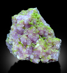 Natural Green Tourmaline Cluster on Pink Lepidolite, Tourmaline Specimen, Tourmaline Specimen from Paproke Afghanistan - 3949 gram