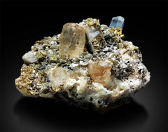 Aquamarine Specimen, Aquamarine With Topaz Schorl Quartz Mica Combo Mineral Specimen, Aquamarine From Shigar Pakistan 1387 g , 131*120 mm