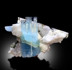 Sky Blue Aquamarines With Mica, Schorl and Feldspar Mineral Specimen From Shigar Valley Skardu Pakistan - 723 gram